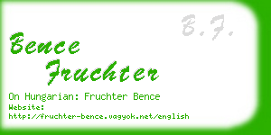 bence fruchter business card